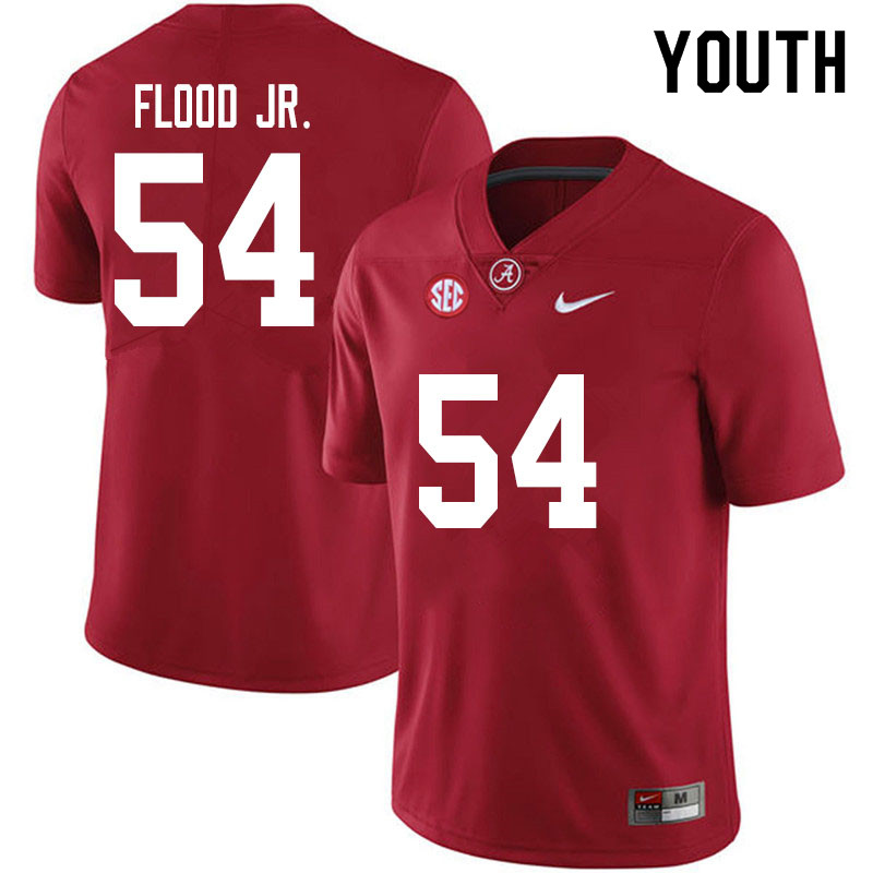 Youth Alabama Crimson Tide Kyle Flood Jr. #54 2020 Crimson College Stitched Football Jersey 23MG071ZE